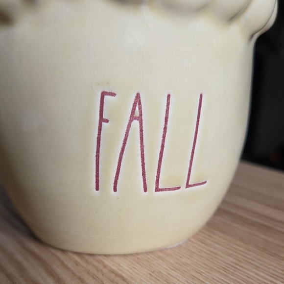 Rae Dunn Cream Ceramic "Fall" Acorn Decor w Pink Letters - Picture 3 of 9